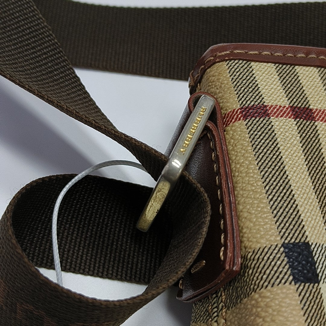 Coated Canvas Crossbody Bag Beige