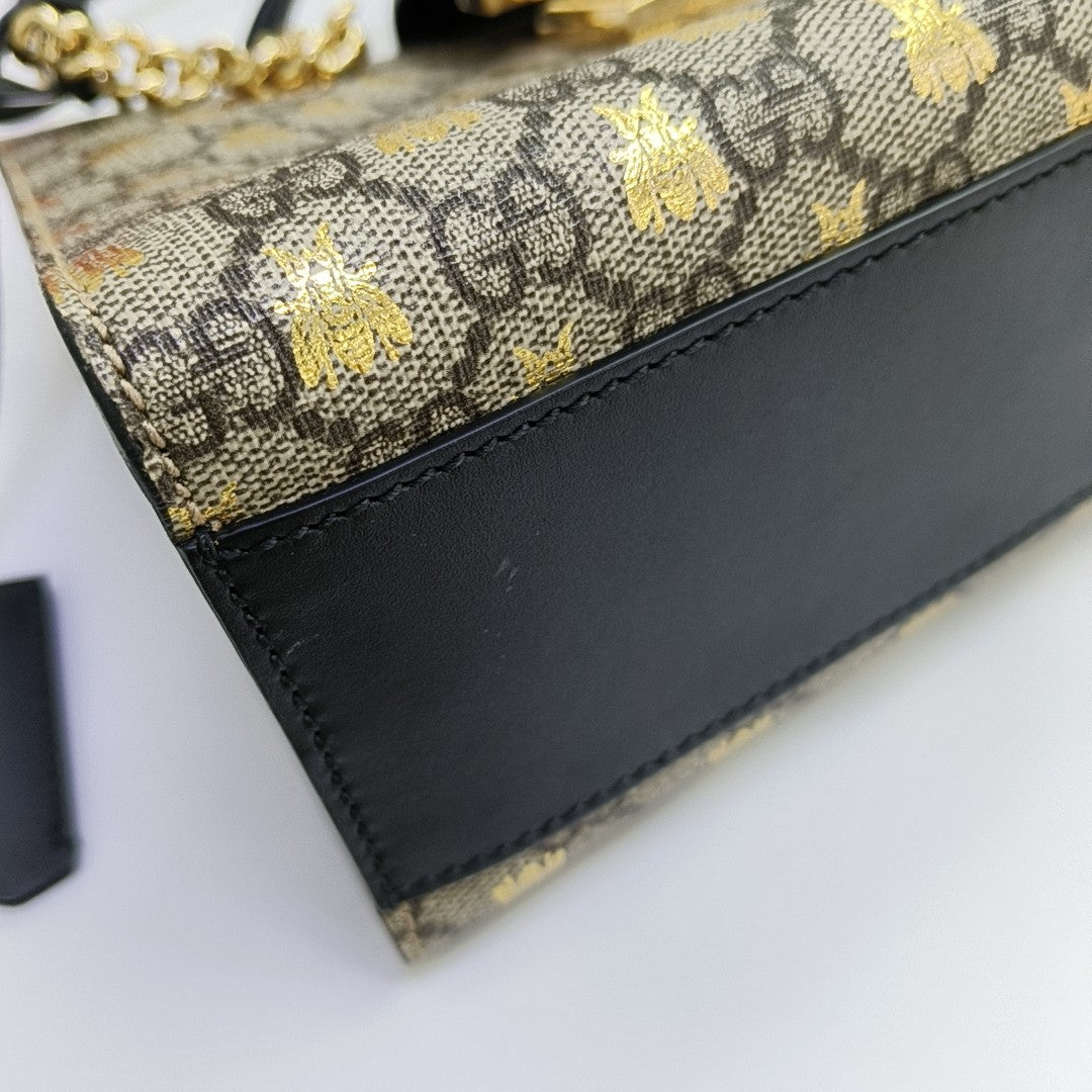 Padlock Small Monogram Coated Canvas Beige