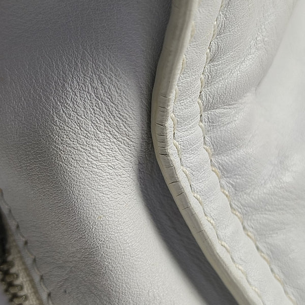 Quilted Calfskin Tote Bag White