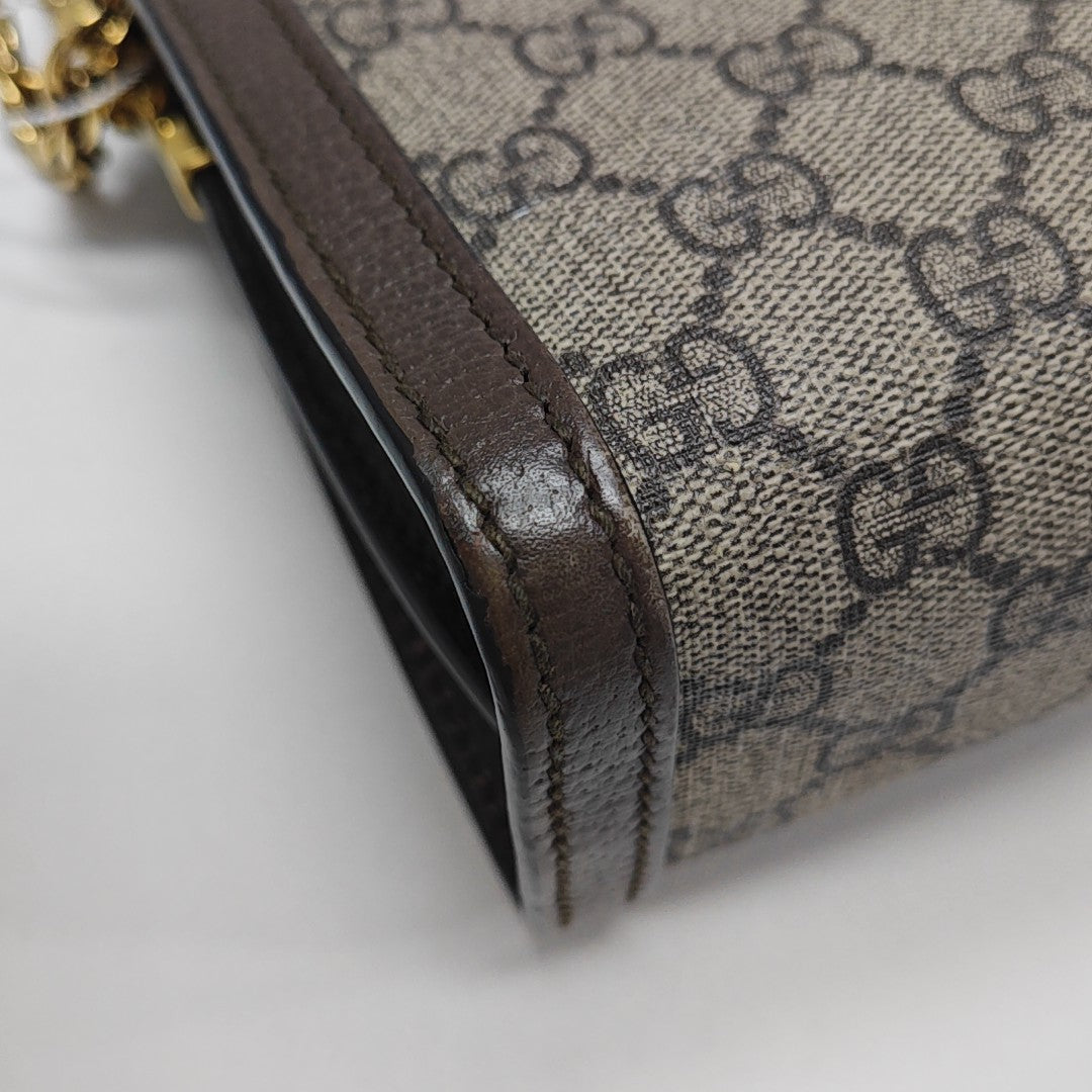 Ophidia Small Monogram Coated Canvas Beige