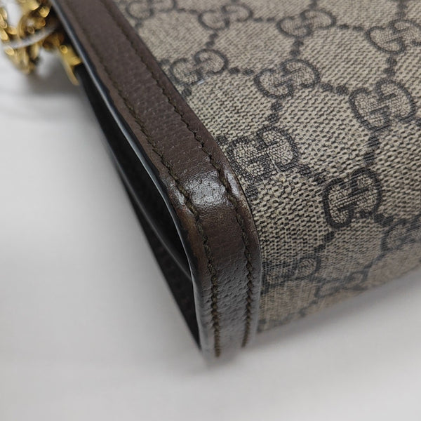 Ophidia Small Monogram Coated Canvas Beige