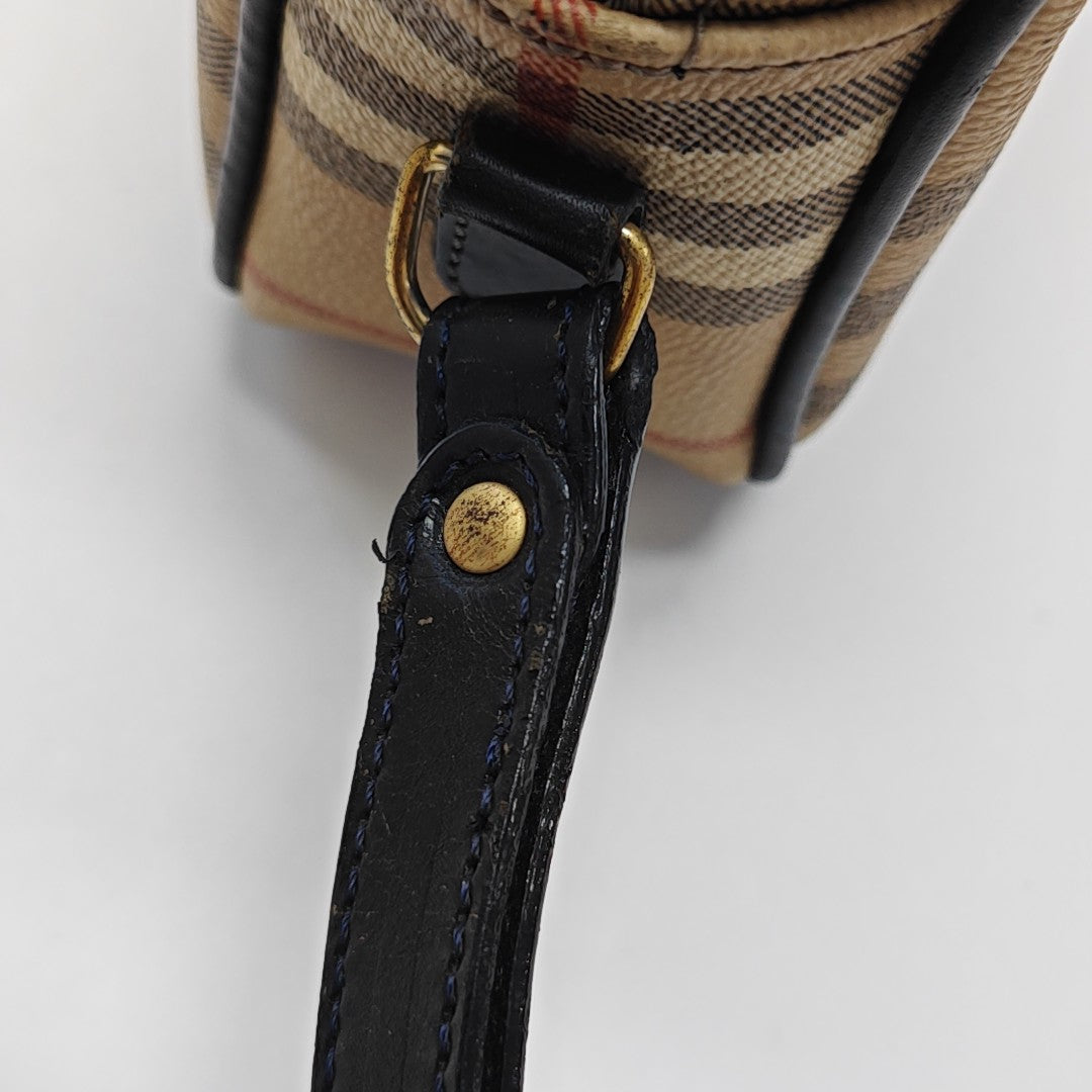 Coated Canvas Shoulder Bag Brown