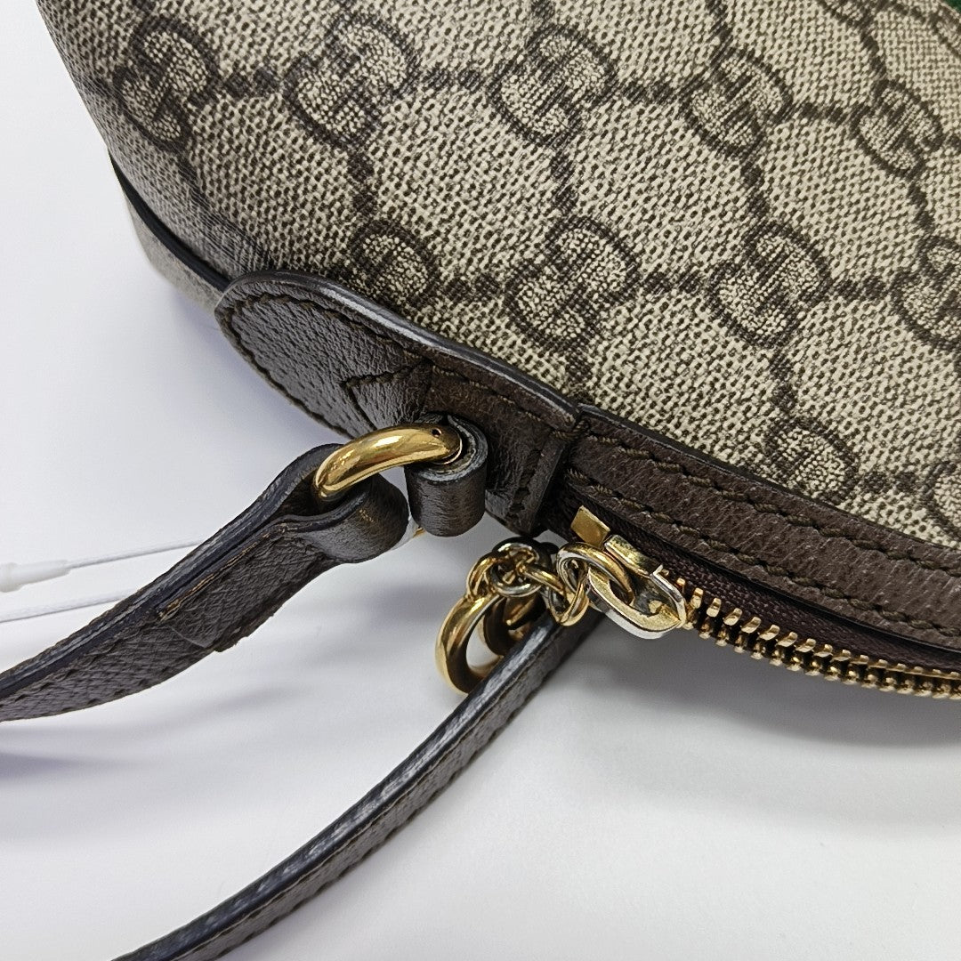 Ophidia Small Monogram Coated Canvas Beige