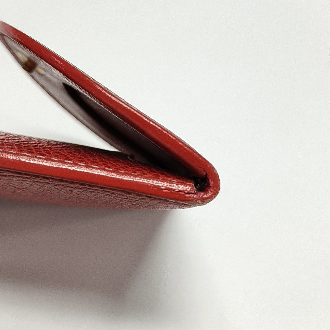 Calfskin Card Holder Red