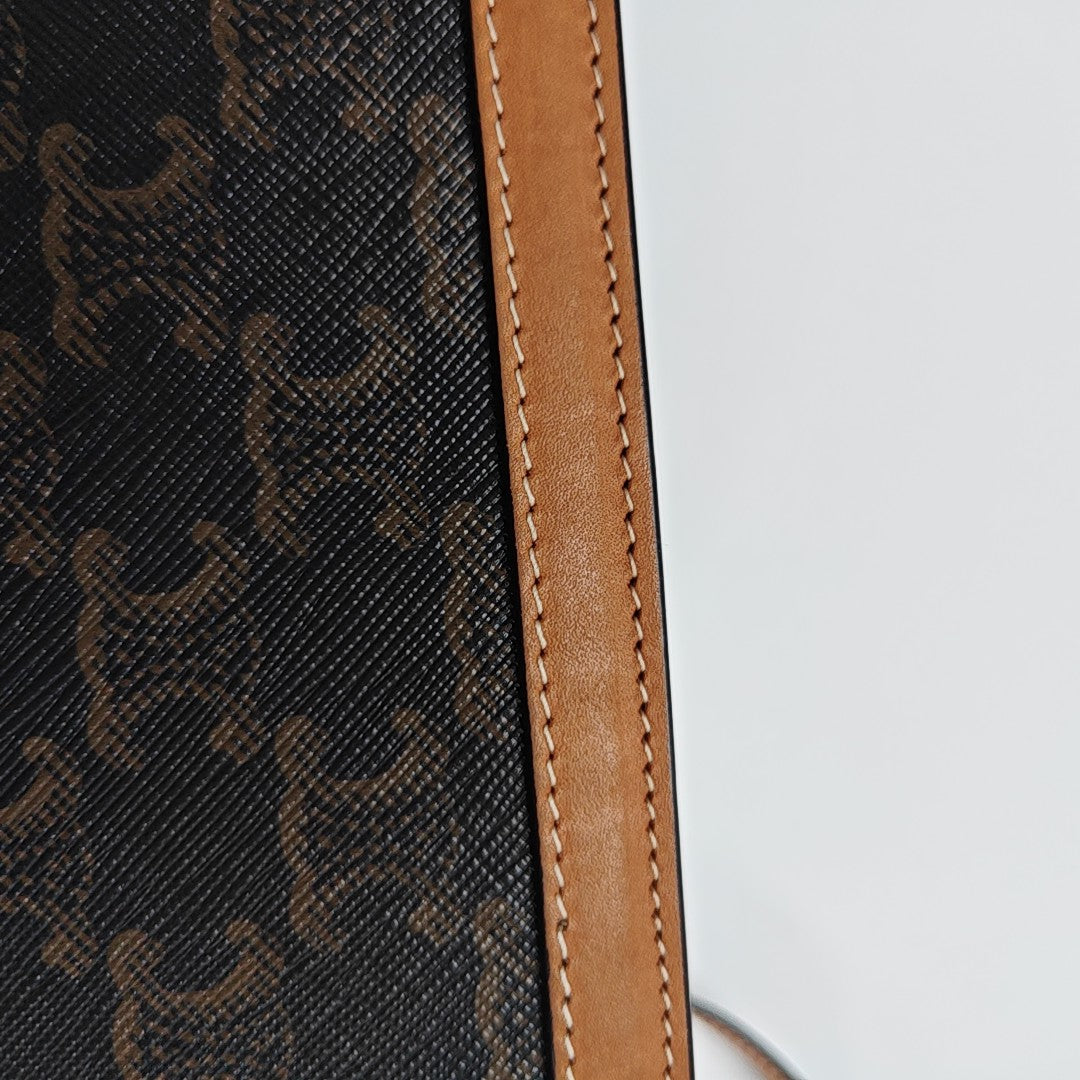 TRIOMPHE Small Coated Canvas Brown