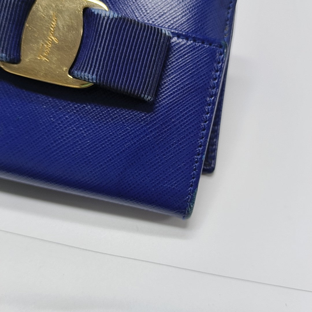 Vara Calfskin Blue Wallet