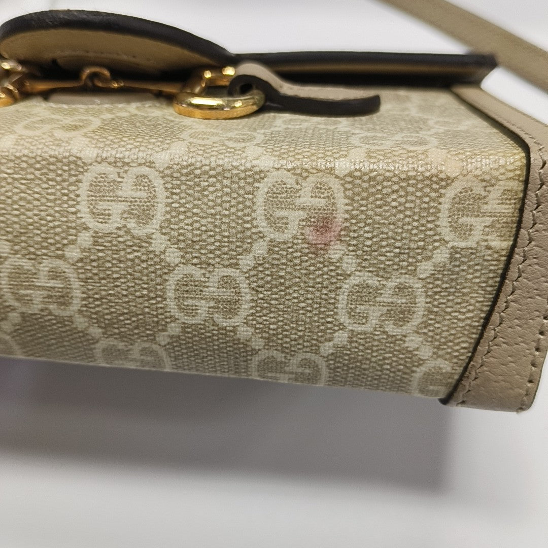 Horsebit 1955 Mini Monogram Coated Canvas Beige