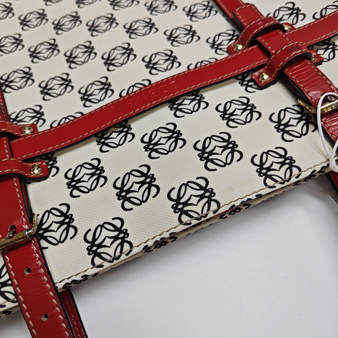 Monogram Coated Canvas Tote Bag Beige