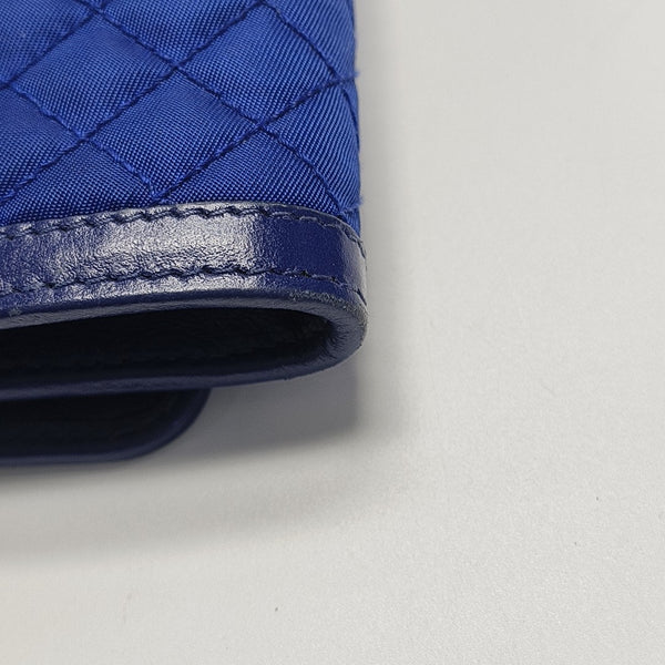 Quilted Fabric Shoulder Bag Blue