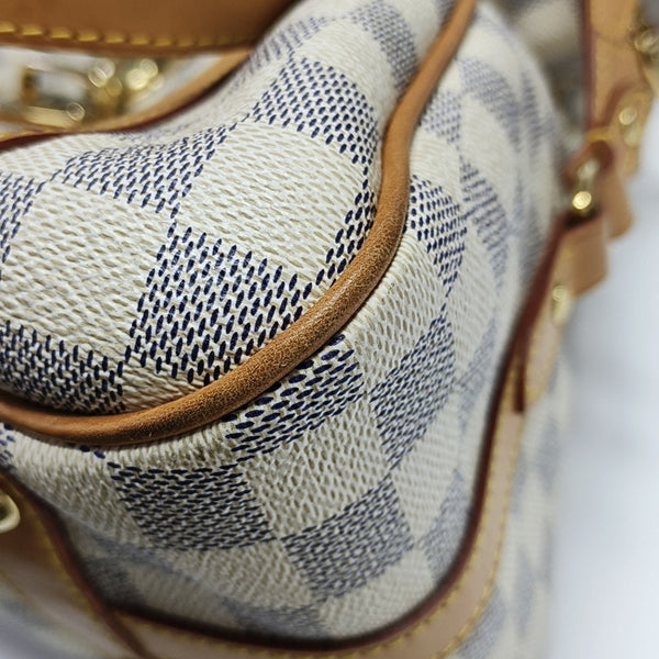 STRESA Damier Azur Coated Canvas White