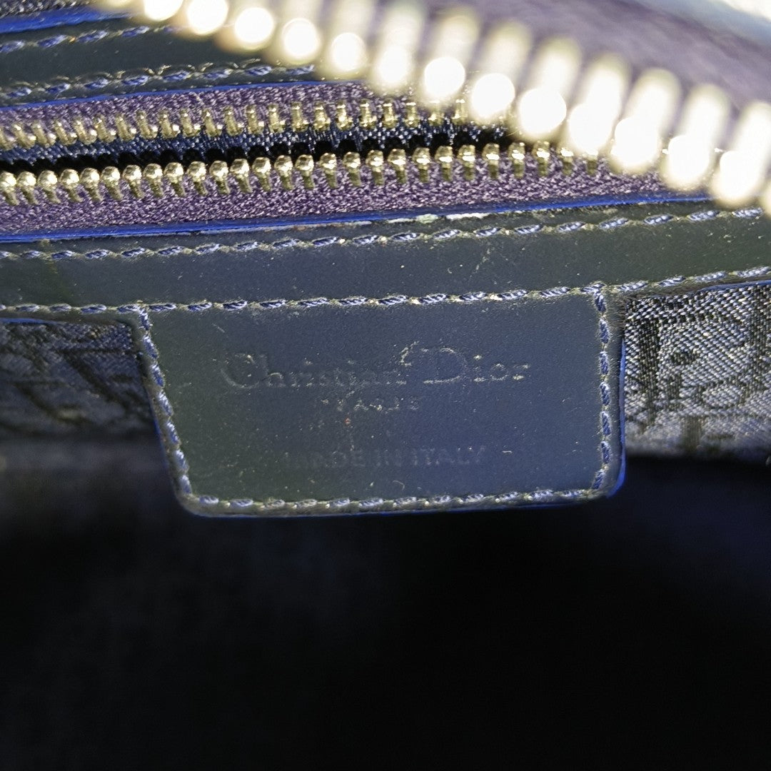 Lady Dior Medium Quilted Patent Leather Blue