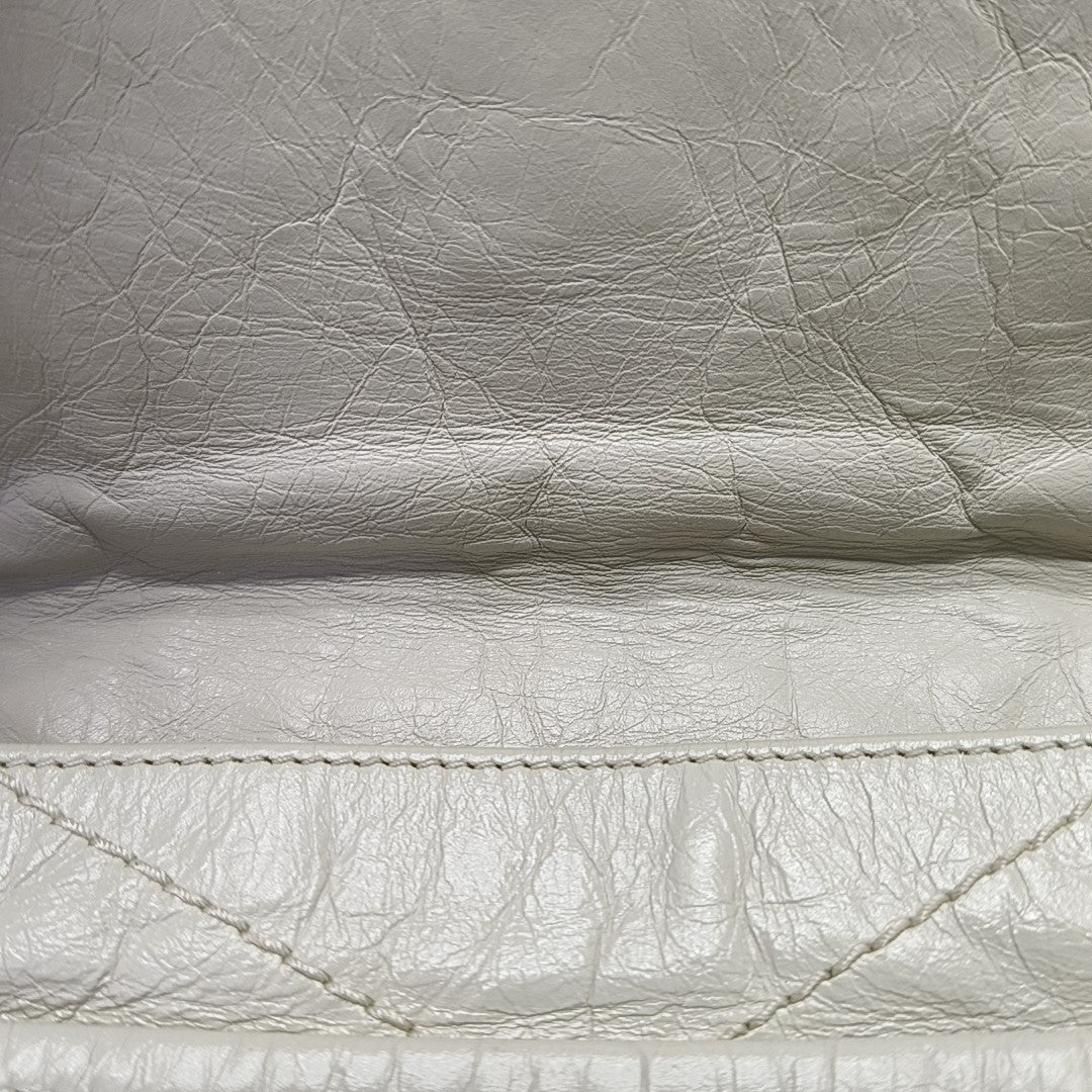 NIKI Small Chevron Calfskin White