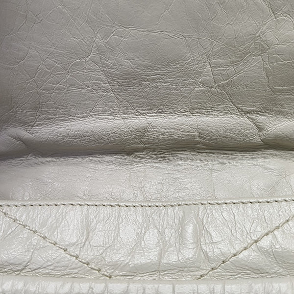 NIKI Small Chevron Calfskin White