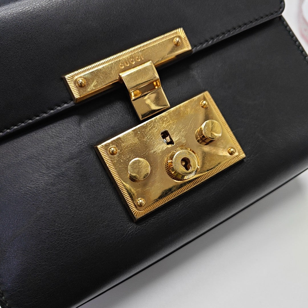 Padlock Small Calfskin Black