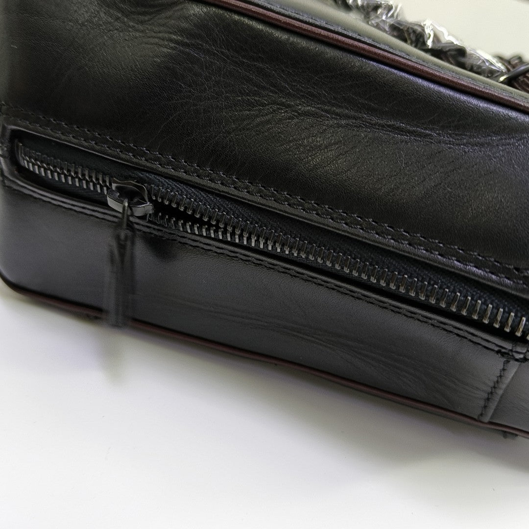 Calfskin Top Handle Bag Black