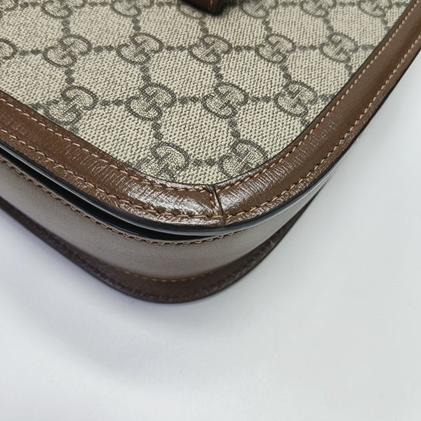 Horsebit 1955 Medium Monogram Coated Canvas Beige