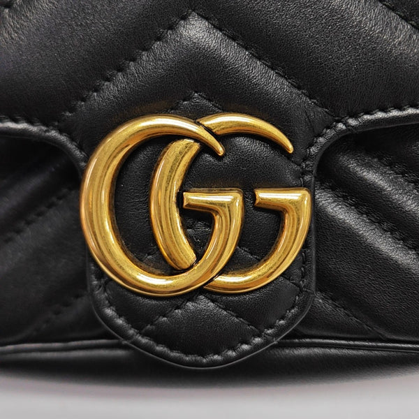 GG Marmont Mini Quilted Calfskin Black