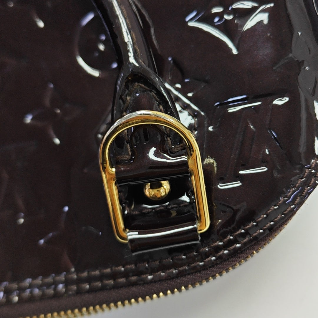 ALMA BB Monogram Patent Leather Brown