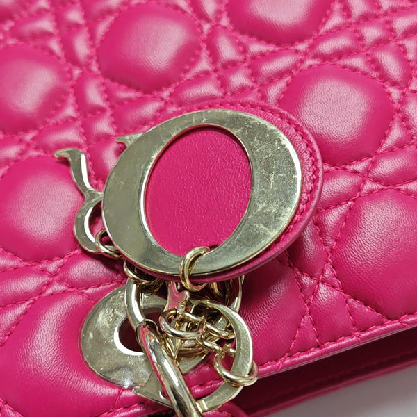 Lady Dior Large Cannage Lambskin Red