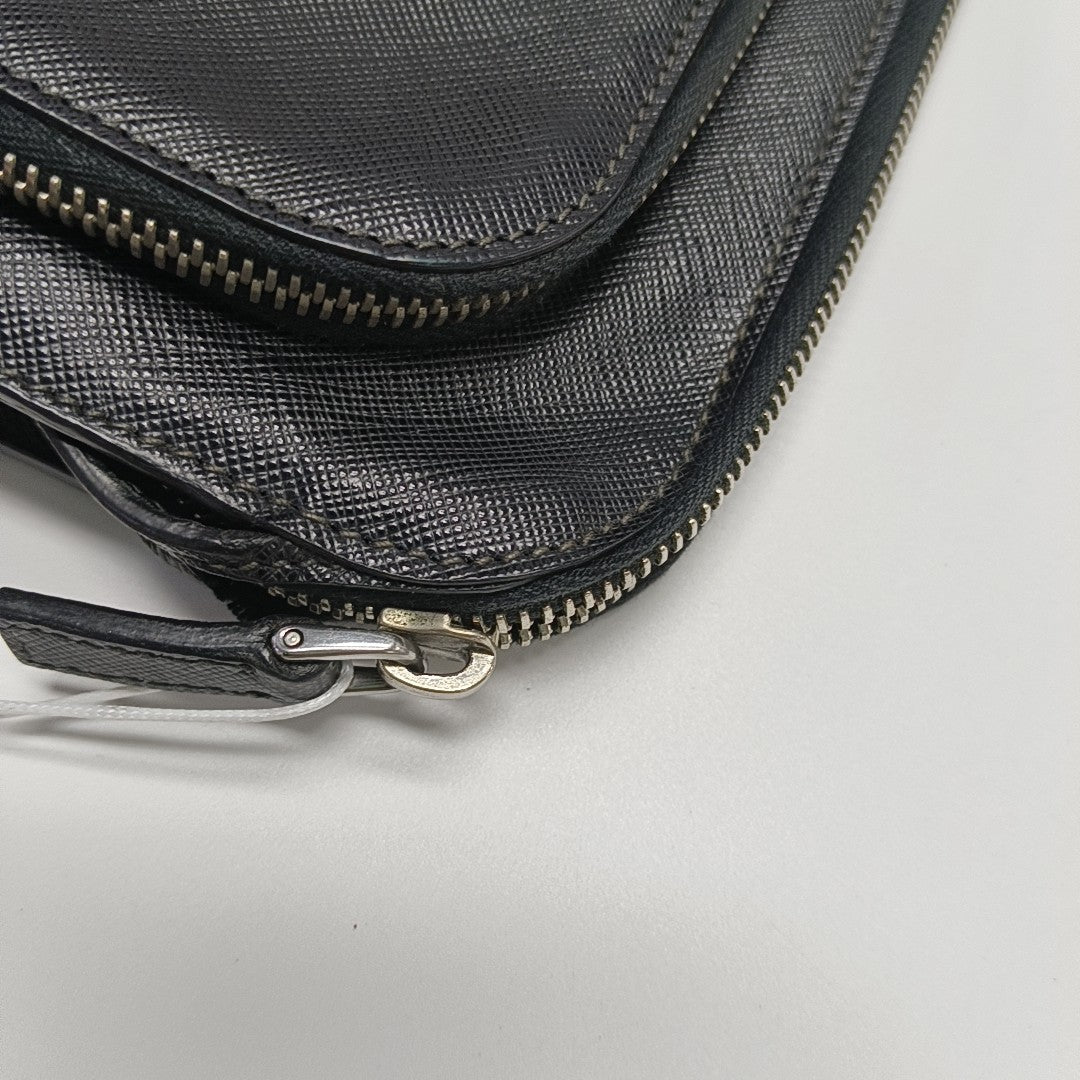 Saffiano Calfskin Clutch Black