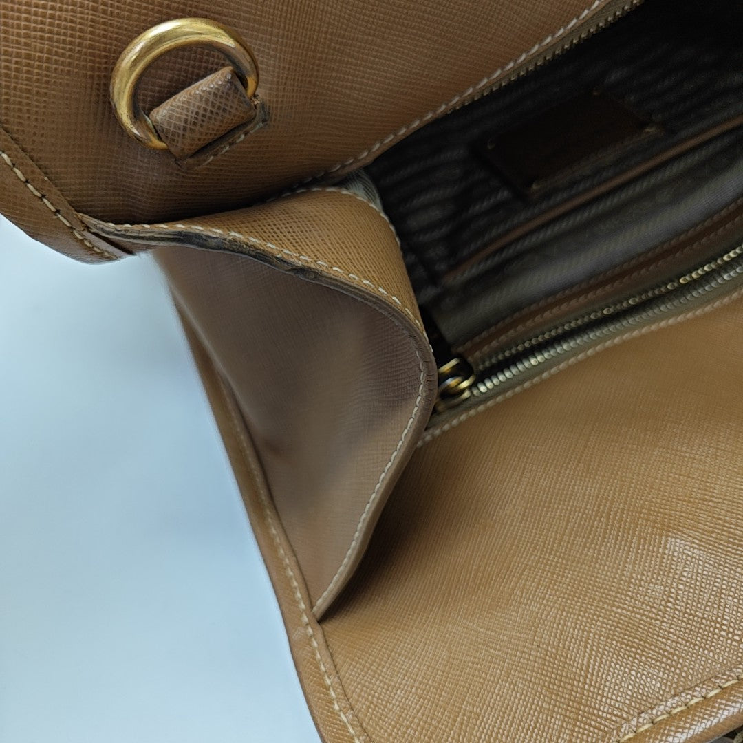 Saffiano Calfskin Tote Bag Brown