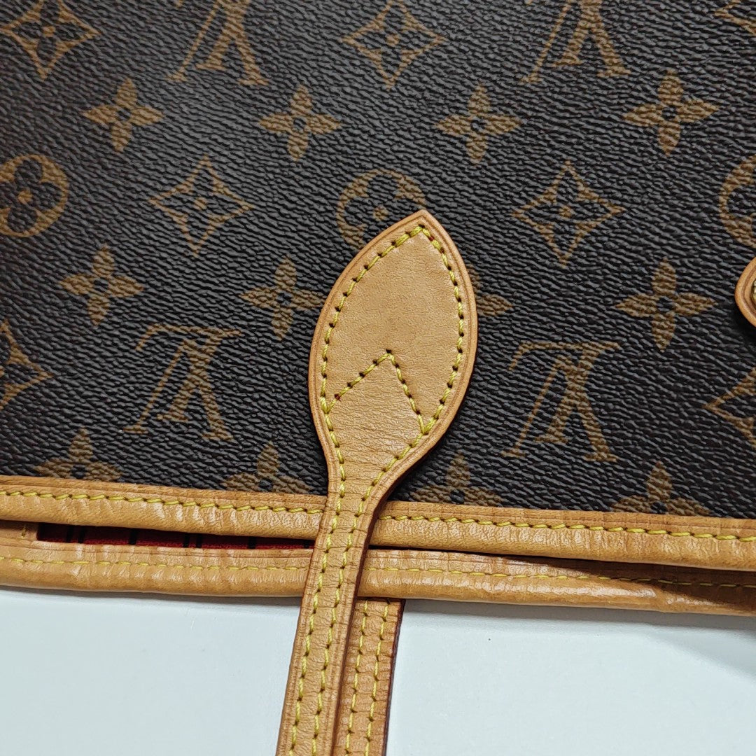 NEVERFULL MM Monogram Coated Canvas Brown