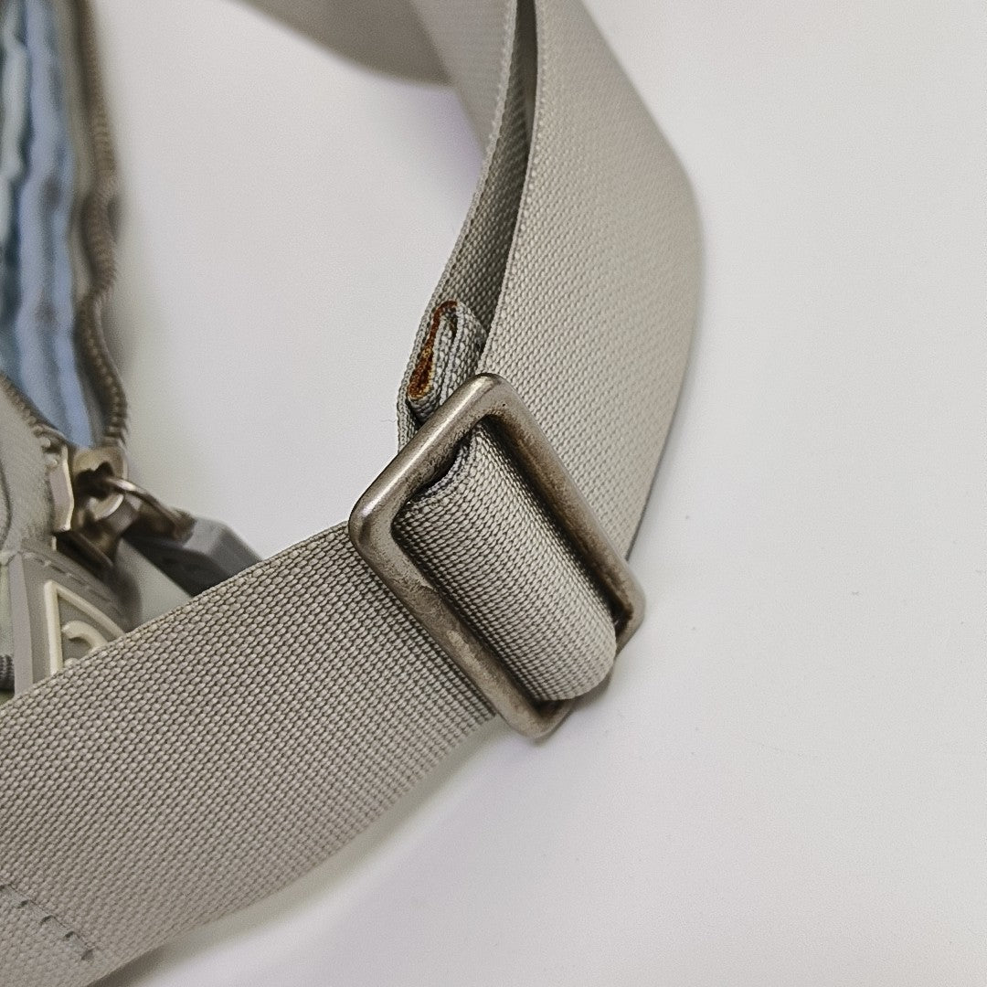 Quilted Nylon Shoulder Bag Gray