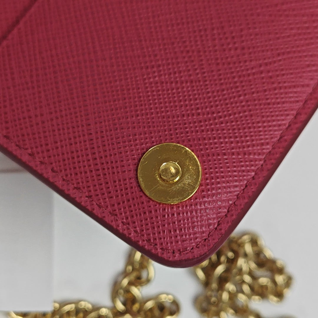 Saffiano Calfskin Shoulder Bag Red