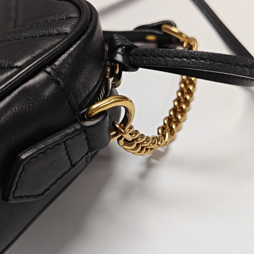GG Marmont Mini Quilted Calfskin Black