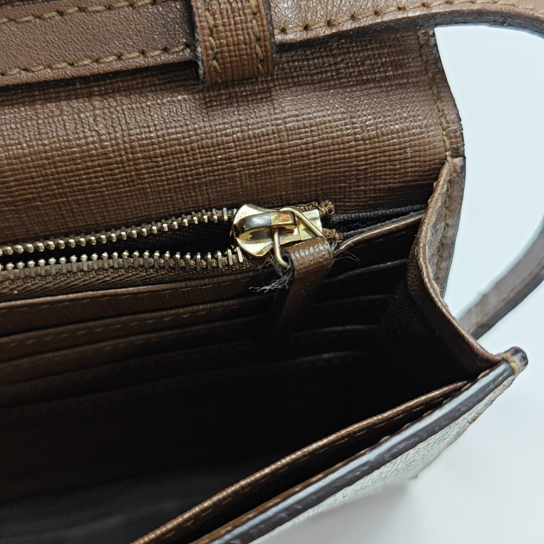 Monogram Coated Canvas Shoulder Bag Beige