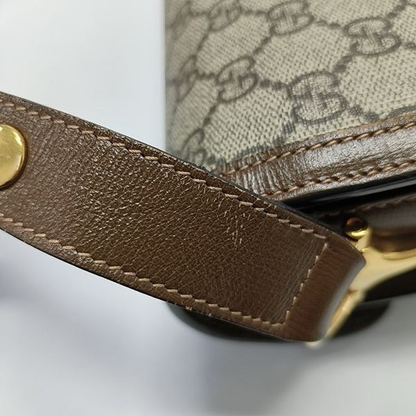 Horsebit 1955 Medium Monogram Coated Canvas Beige
