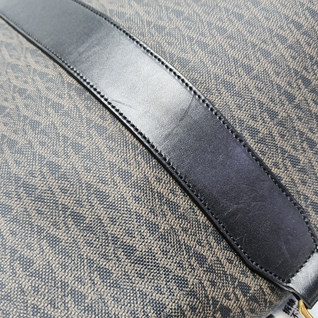 Coated Canvas Shoulder Bag Black