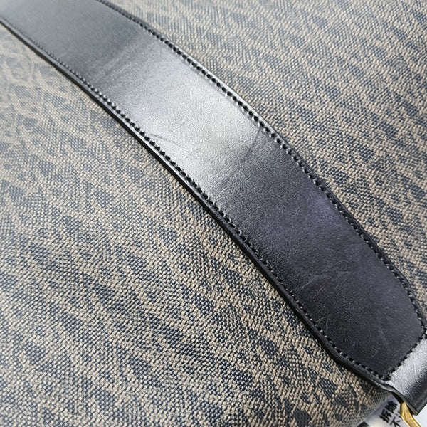 Coated Canvas Shoulder Bag Black