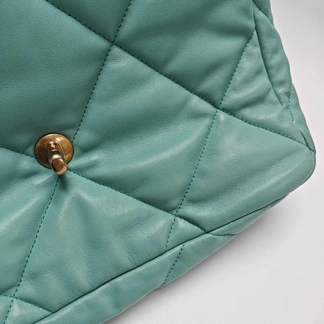 CHANEL 19 Large Quilted Lambskin Blue