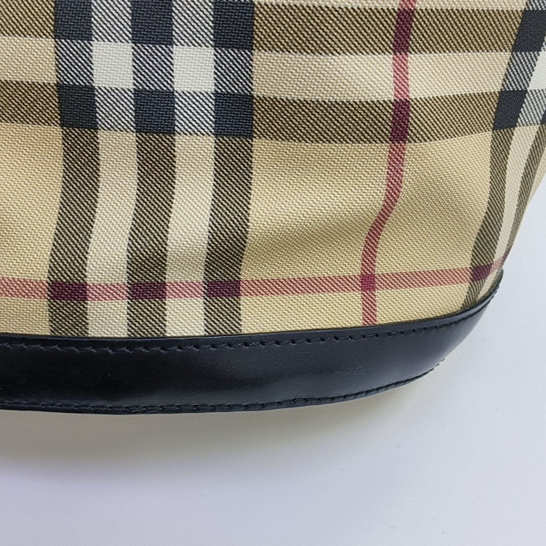 Coated Canvas Bucket Bag Beige
