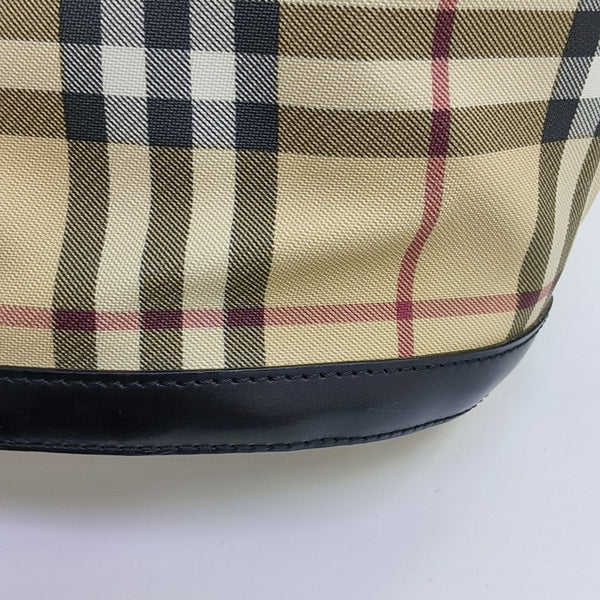 Coated Canvas Bucket Bag Beige