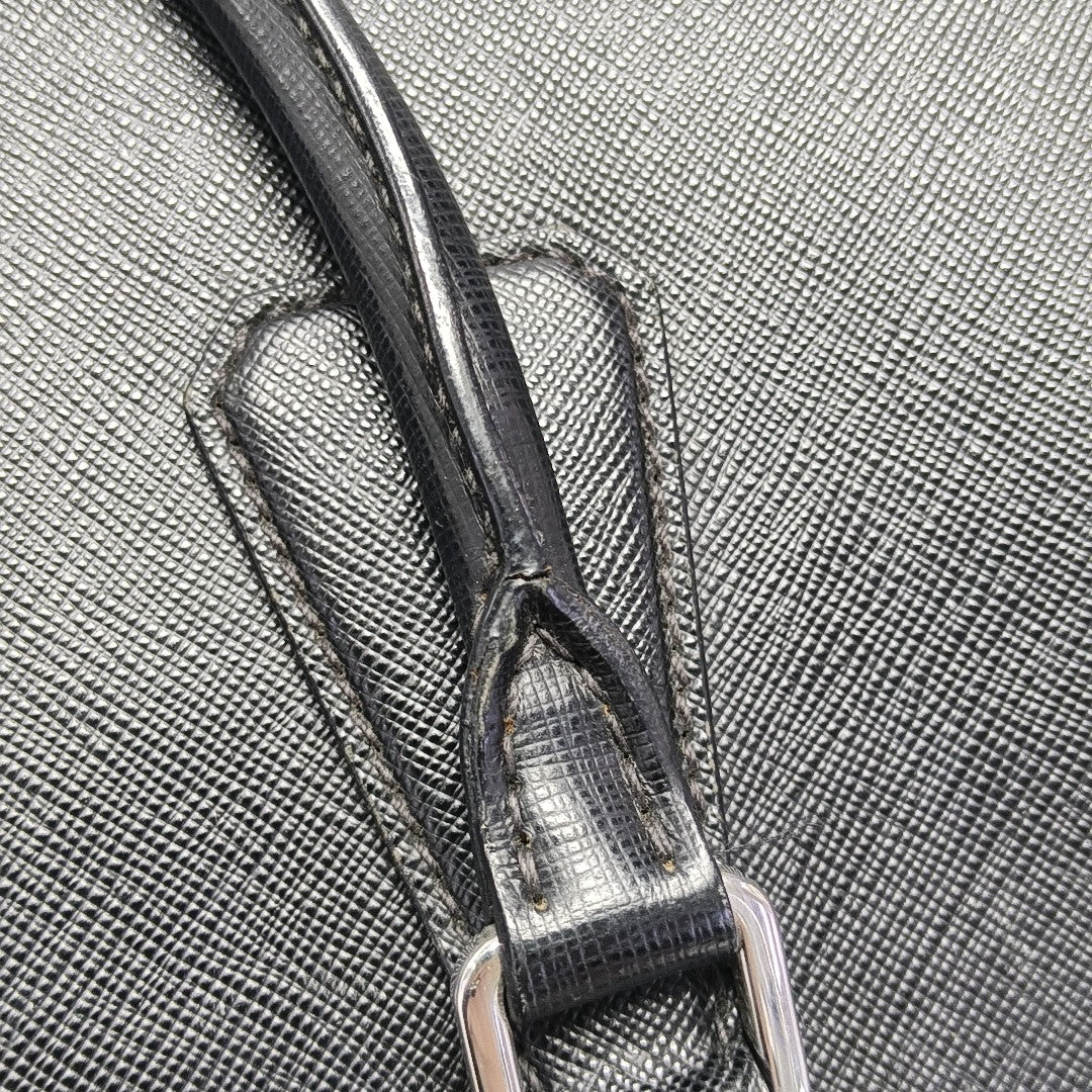Saffiano Calfskin Top Handle Bag Black