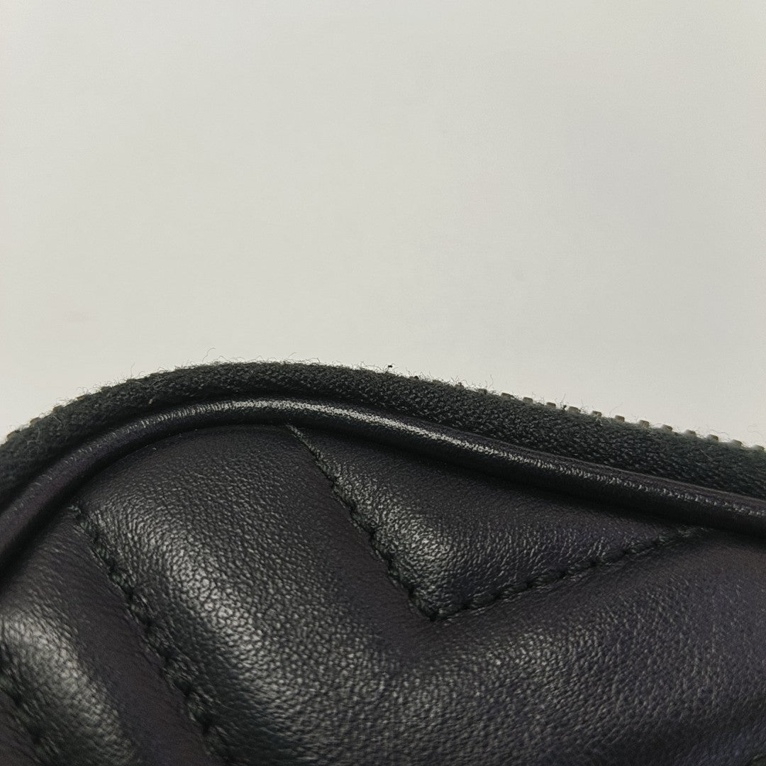 GG Marmont Mini Quilted Calfskin Black