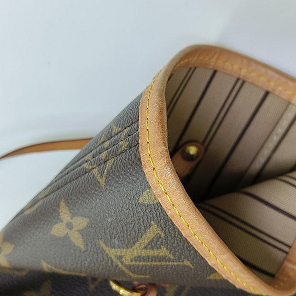 NEVERFULL MM Monogram Coated Canvas Brown