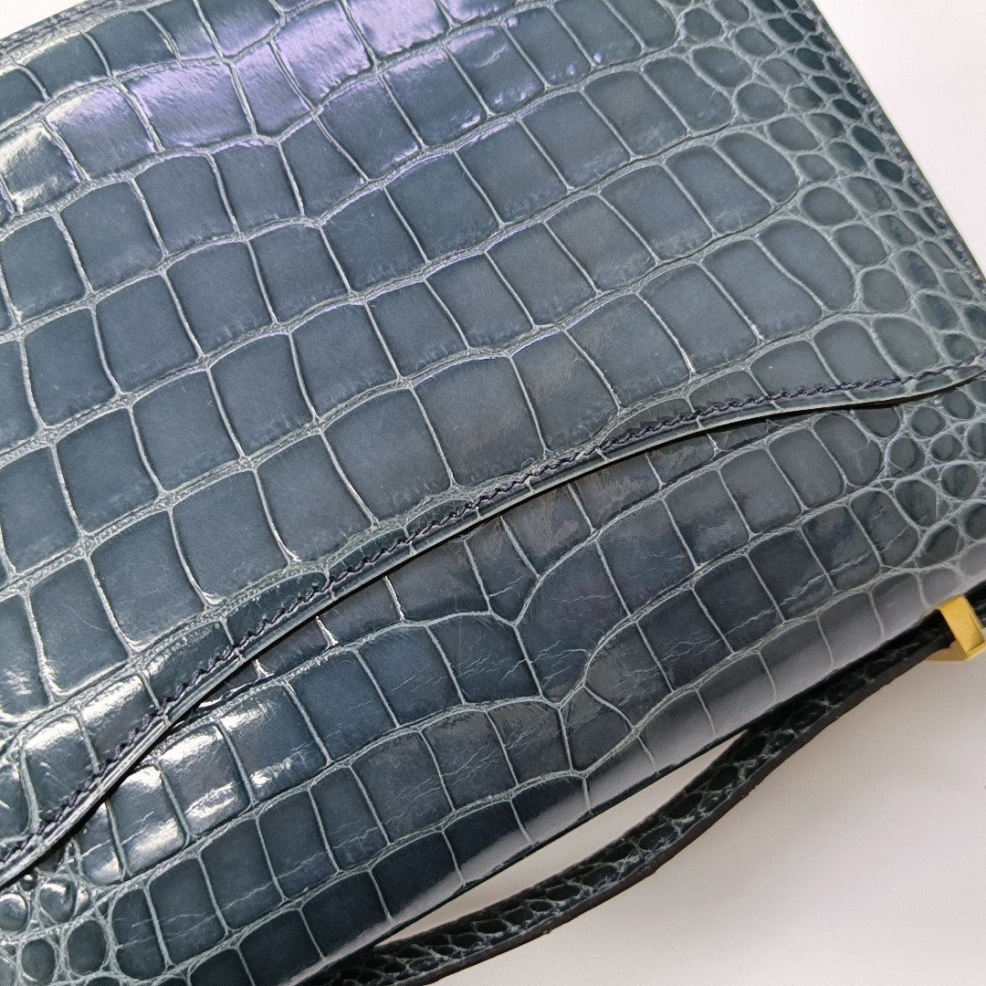 Constance 19 Shiny Porosus Crocodile Blue