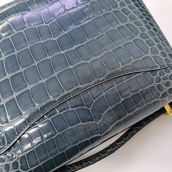 Constance 19 Shiny Porosus Crocodile Blue