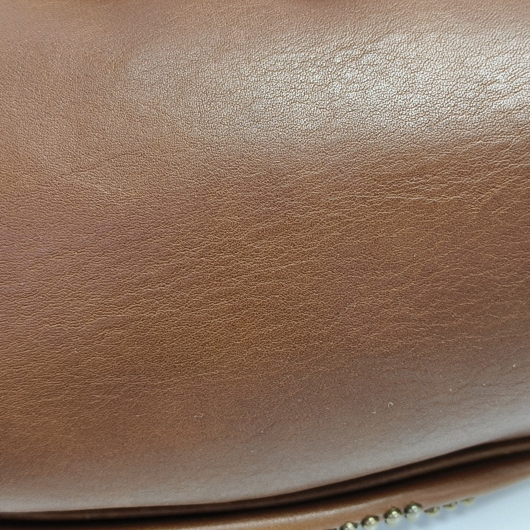 Calfskin Top Handle Bag Brown