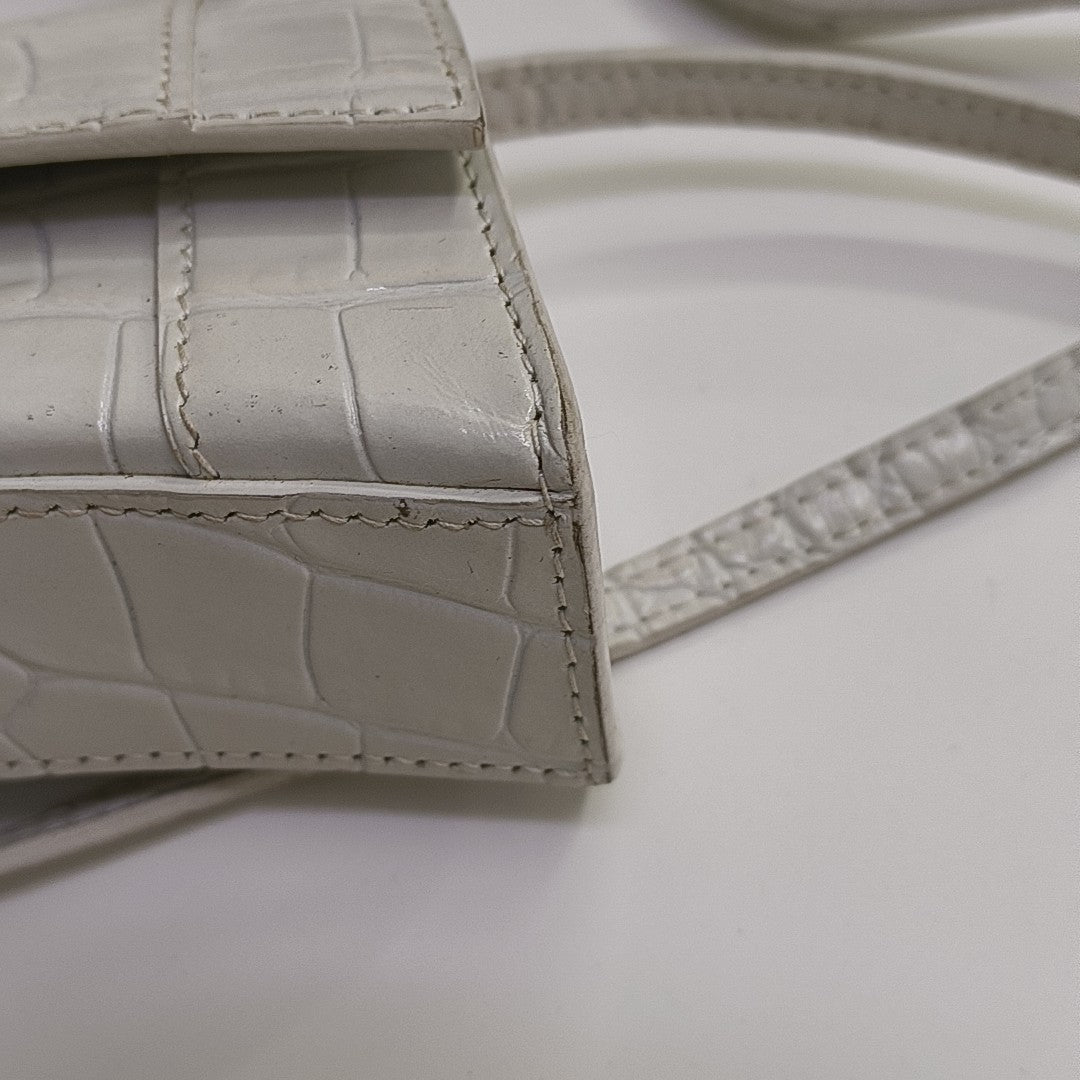 Hourglass Mini Calfskin White