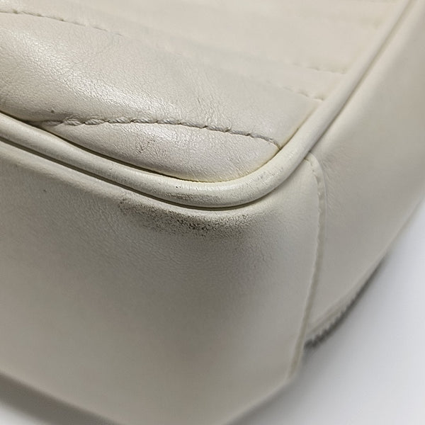 GG Marmont Medium Quilted Calfskin White