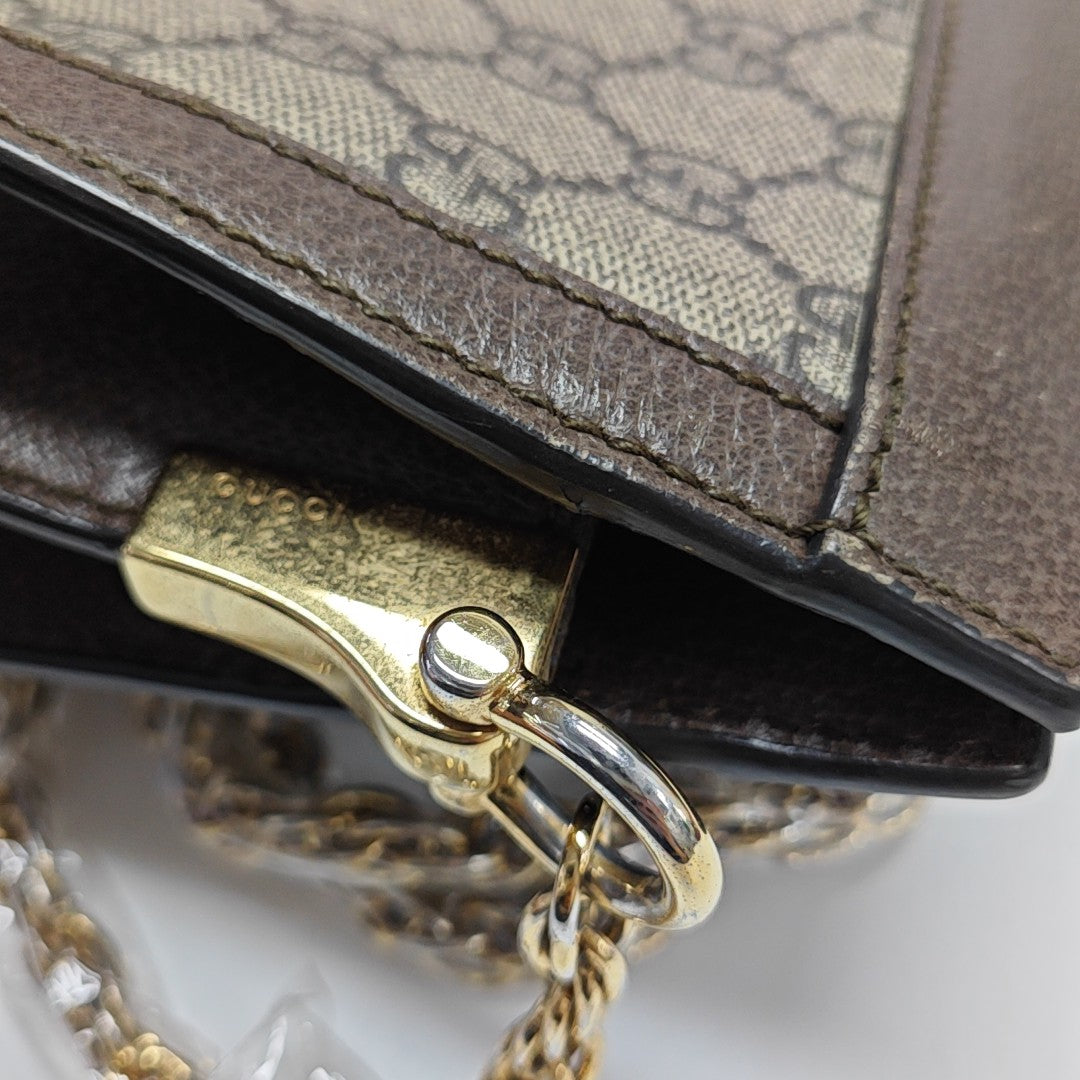 Ophidia Small Monogram Coated Canvas Beige