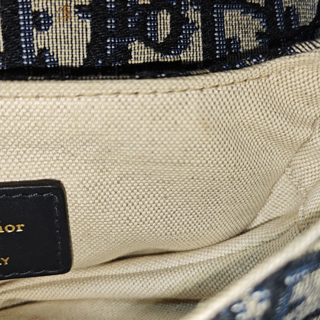 Saddle Mini Oblique Canvas Blue