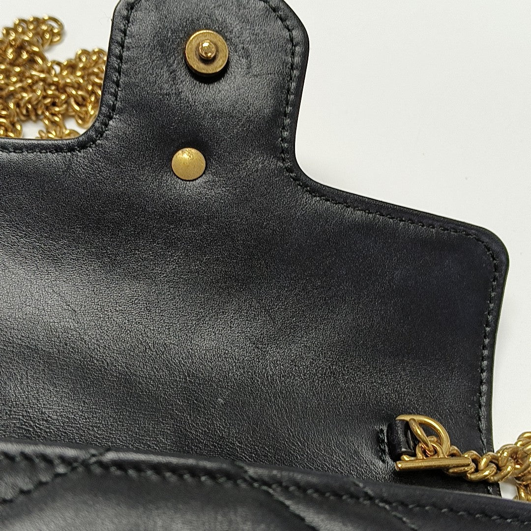GG Marmont Mini Quilted Calfskin Black
