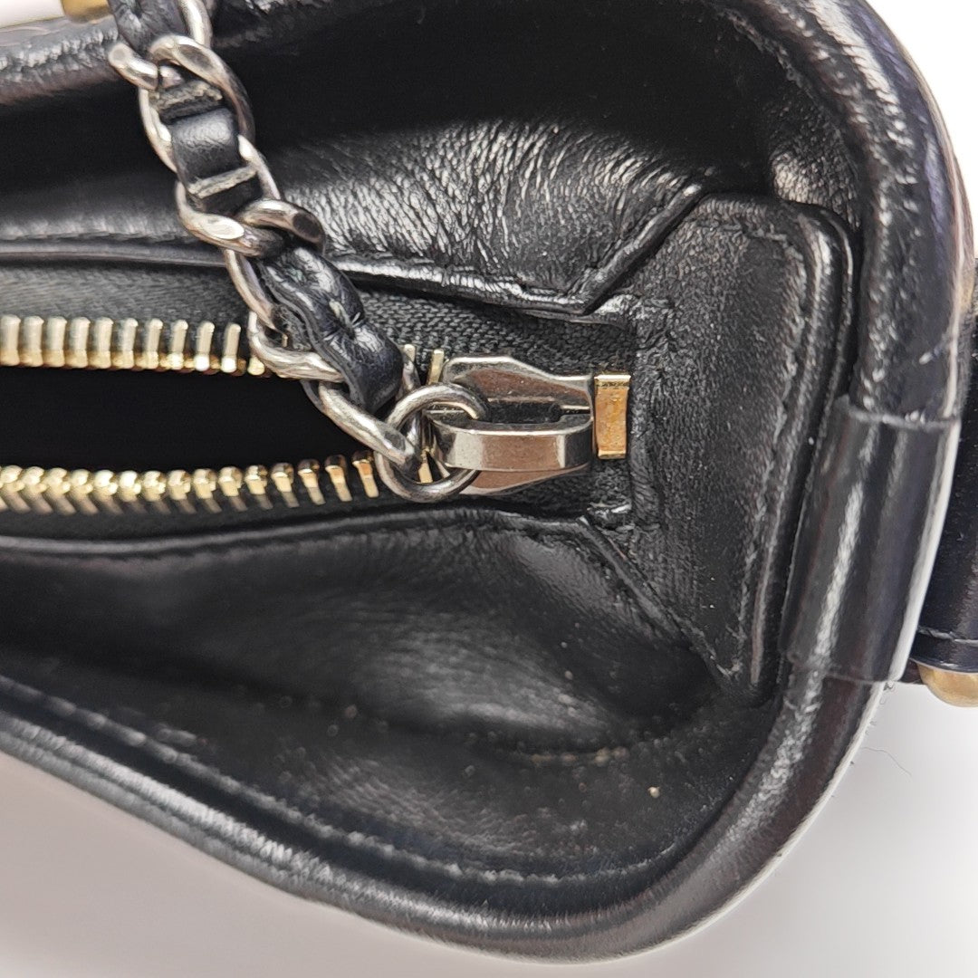 GABRIELLE Small Quilted Vintage Calf Black