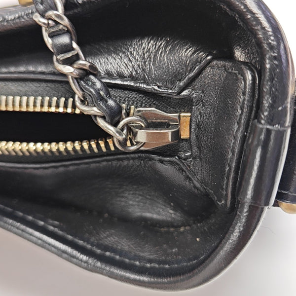 GABRIELLE Small Quilted Vintage Calf Black
