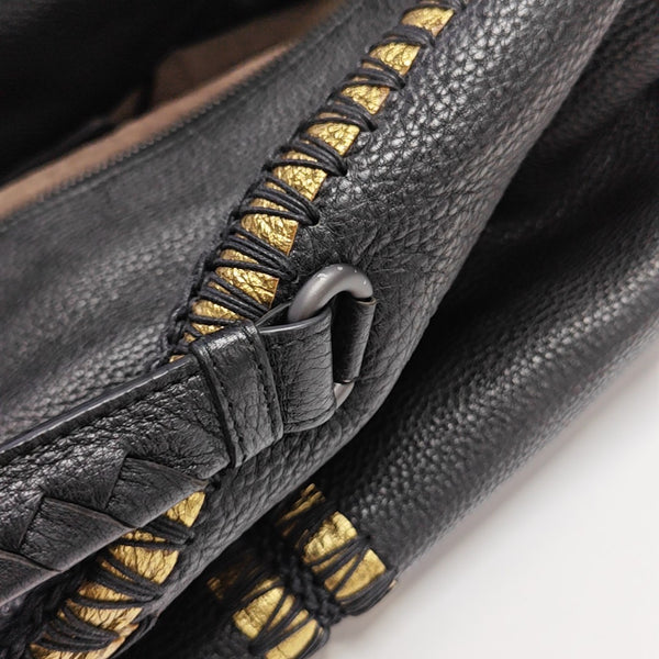 Calfskin Top Handle Bag Black